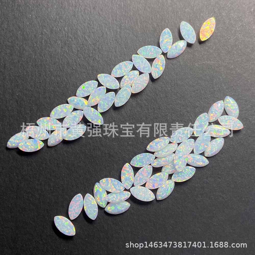 5X10Mm Marquise Flats Bottom Plain Opal Bare Stone Synthetic Opal Gemstone Artificial Opal Opal Stone Silver Ring