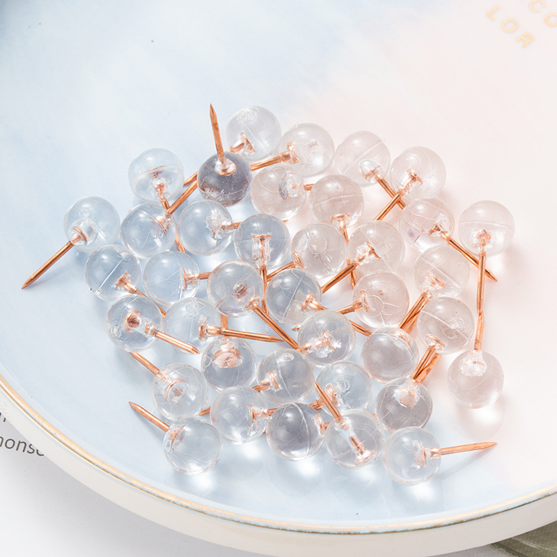 Прозрачные гвозди розового золота I-образной формы, пластиковые кнопки оптом от Yiwu Amazon