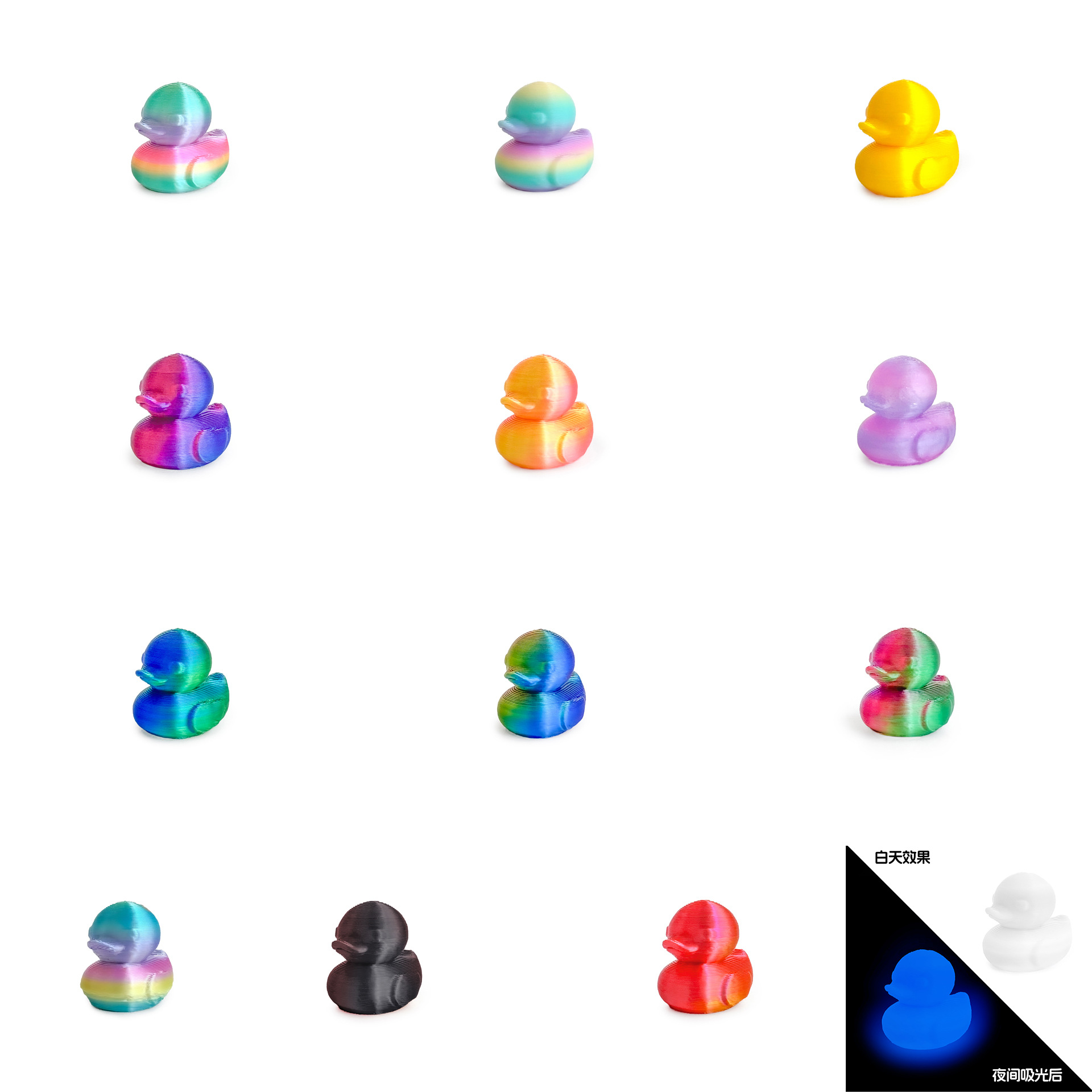 Cross-Border Hot Selling 3D Printed Mini Particle Duck Cute Particle Micro Landscape Landscaping Toy DIY Decorative Small Ornaments