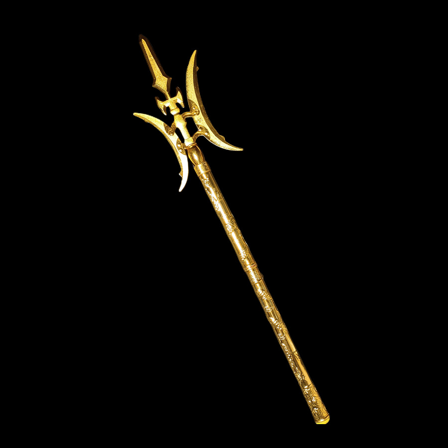 Three Kingdoms Ejection Weapon Performance Props Guan Yu Knife Retractable Fang Tian Painting Halberd Fire Gun Qinglong Crescent Moon Knife Toy