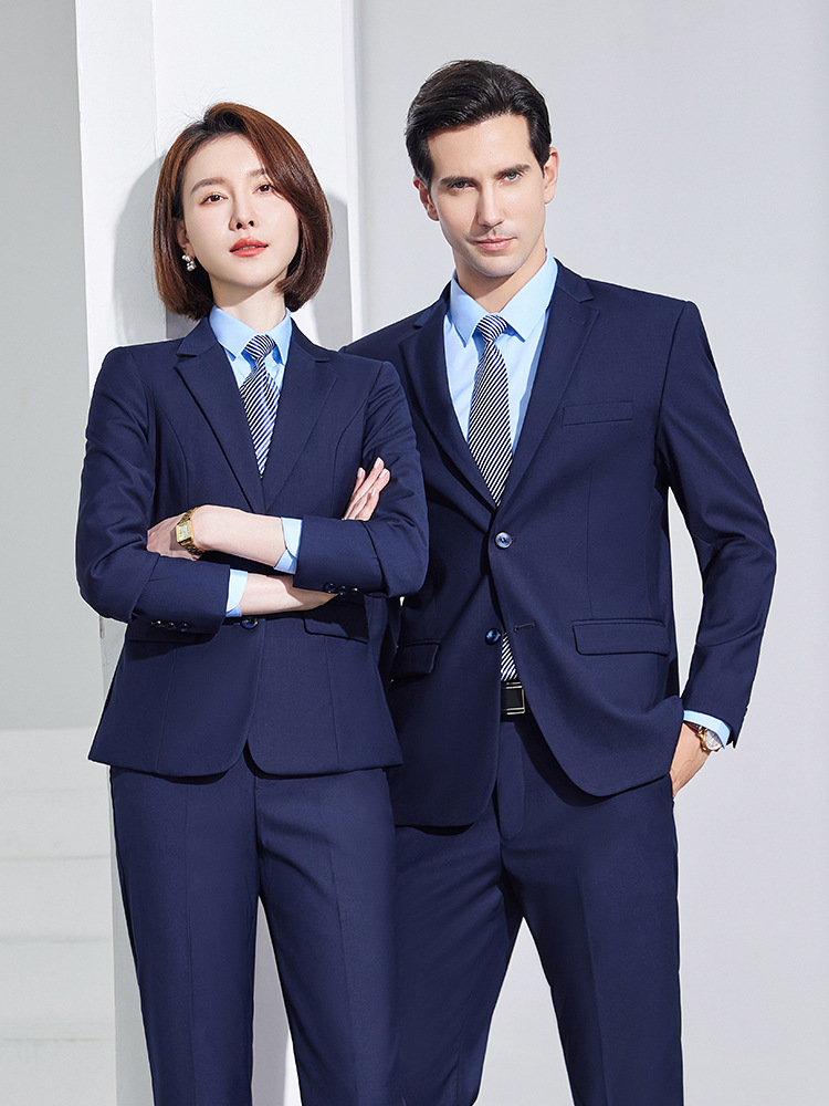 High-End Professional Suits for Men and Women, Real Estate Formal Uniforms, Office Navy Blue Business Suits, Workwear