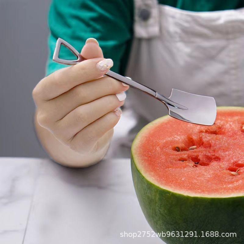 Watermelon spoon factory wholesale creative spoon ice cream spoon vintage shovel spoon stainless steel watermelon spoon