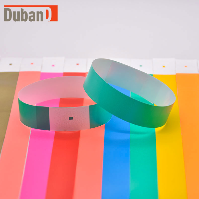 Factory Direct Sales Disposable Waterproof and Anti-Counterfeiting Synthetic Paper Bracelet Wristband Fluorescent Color Children's Paradise Ticket Wristband