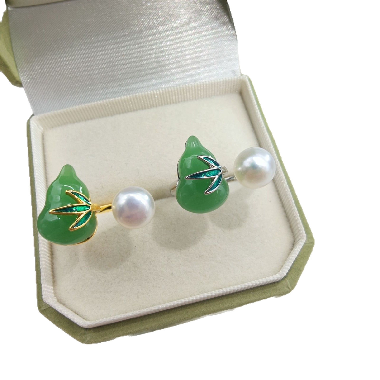 Natural Pearl Fashion Open Ring with Diamond Inlay for Women, Real Gold Electroplating, Simple and Versatile Ring Jewelry Wholesale