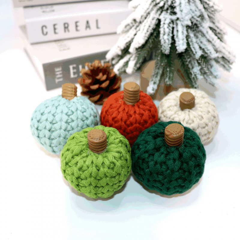 Кросс-бордерные новые вязаные декоративные украшения тыквы DIY ручной работы цветные тыквы для вечеринки оптом