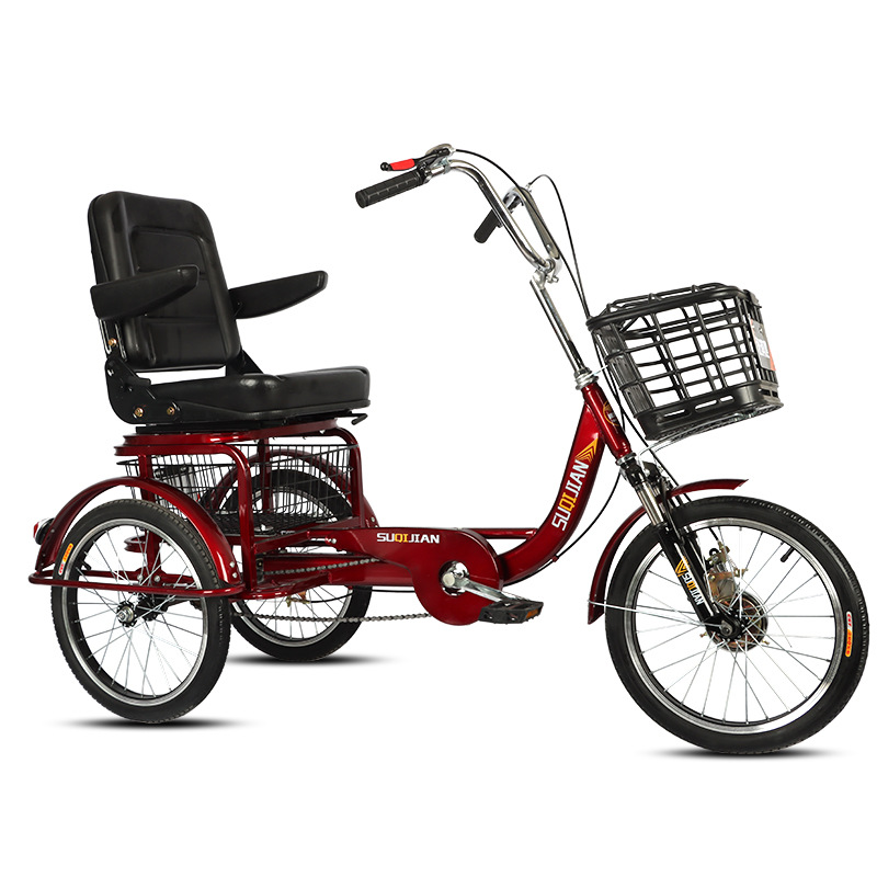 Wholesale elderly human tricycle pedal pedal pedal pedal light small elderly walking bicycle adult