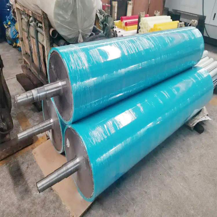 Polyurethane Industrial Wear-Resistant Rubber-Coated Roller, Metallurgical Silicone Rubber Roller, Galvanized Wire Clamp Delivery Roller