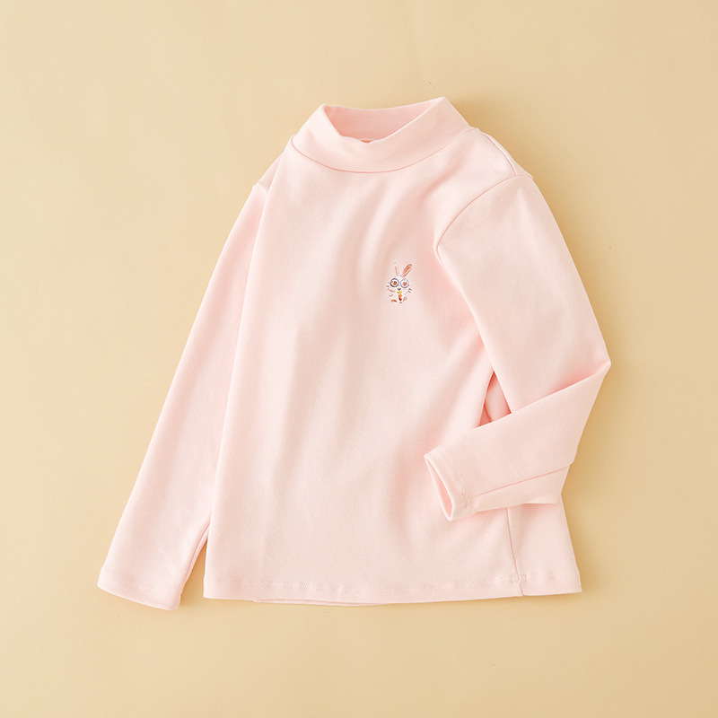 Children's Pure Cotton Base Shirt Boy's Inner Wear Baby Category A Autumn and Winter Girl's Children's Wear Baby's Long Sleeve T-Shirt Underwear