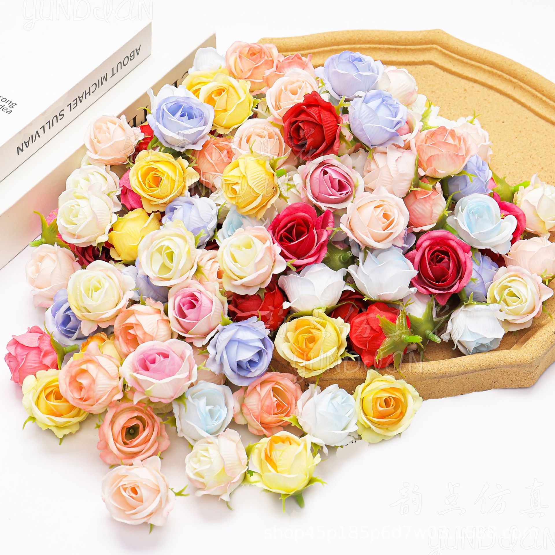 Искусственный цветок маленькая голова розы букет свадебный венок ручной работы декоративные материалы для рукоделия аксессуары для заколок