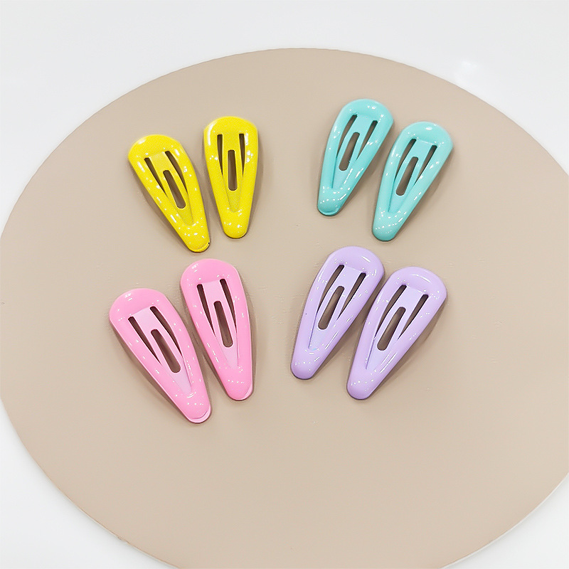 3cm Mini Hair Clip Dopamine Water Drop Hair Clip Children's Cute Simple Hair Accessories Color Glossy Baby Clip Headwear
