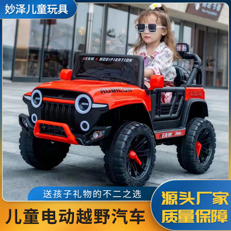 Новый электрический внедорожник, четырехколесный привод, дистанционное управление, детский игрушечный автомобиль, на котором можно сидеть