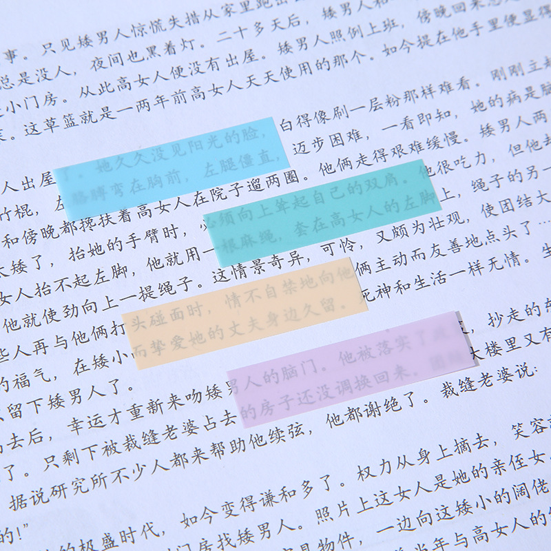 PET Morandi translucent sticky note Wrong Question Mark index sticker ins cute classification note paper sticker wholesale