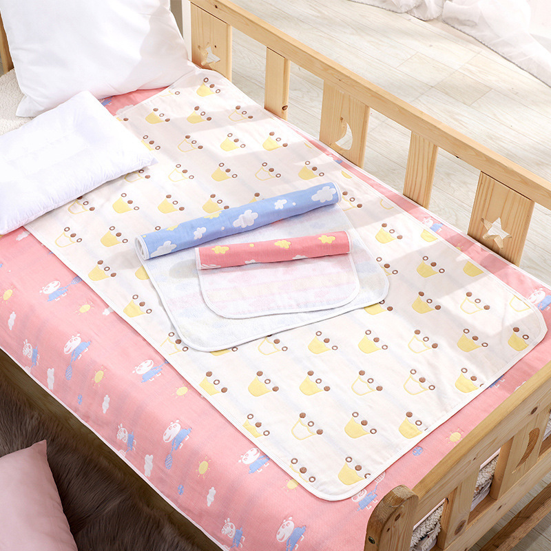 Baby Six-Layer Gauze Diaper Pad, Breathable, Waterproof, Washable, Pure Cotton, Oversized Baby Newborn Kidsren's Supplies Menstrual Pad