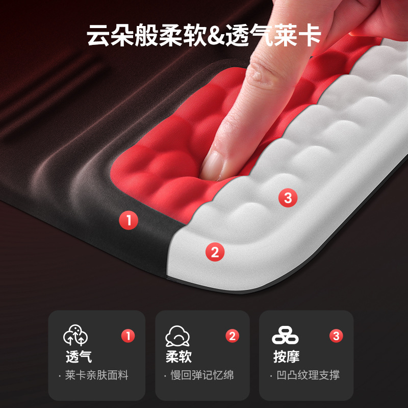 Luwei 2-in-1 Keyboard Hand Rest Gaming Keyboard Wrist Pad Ergonomic Wrist Rest Computer Office Hand Rest