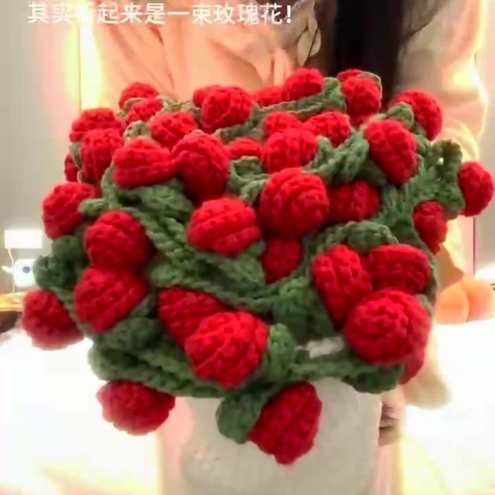 Handmade Finished Rose Bouquet Blanket Not Material Bag Holding Flowers Valentine's Day Gift Office Blanket in stock