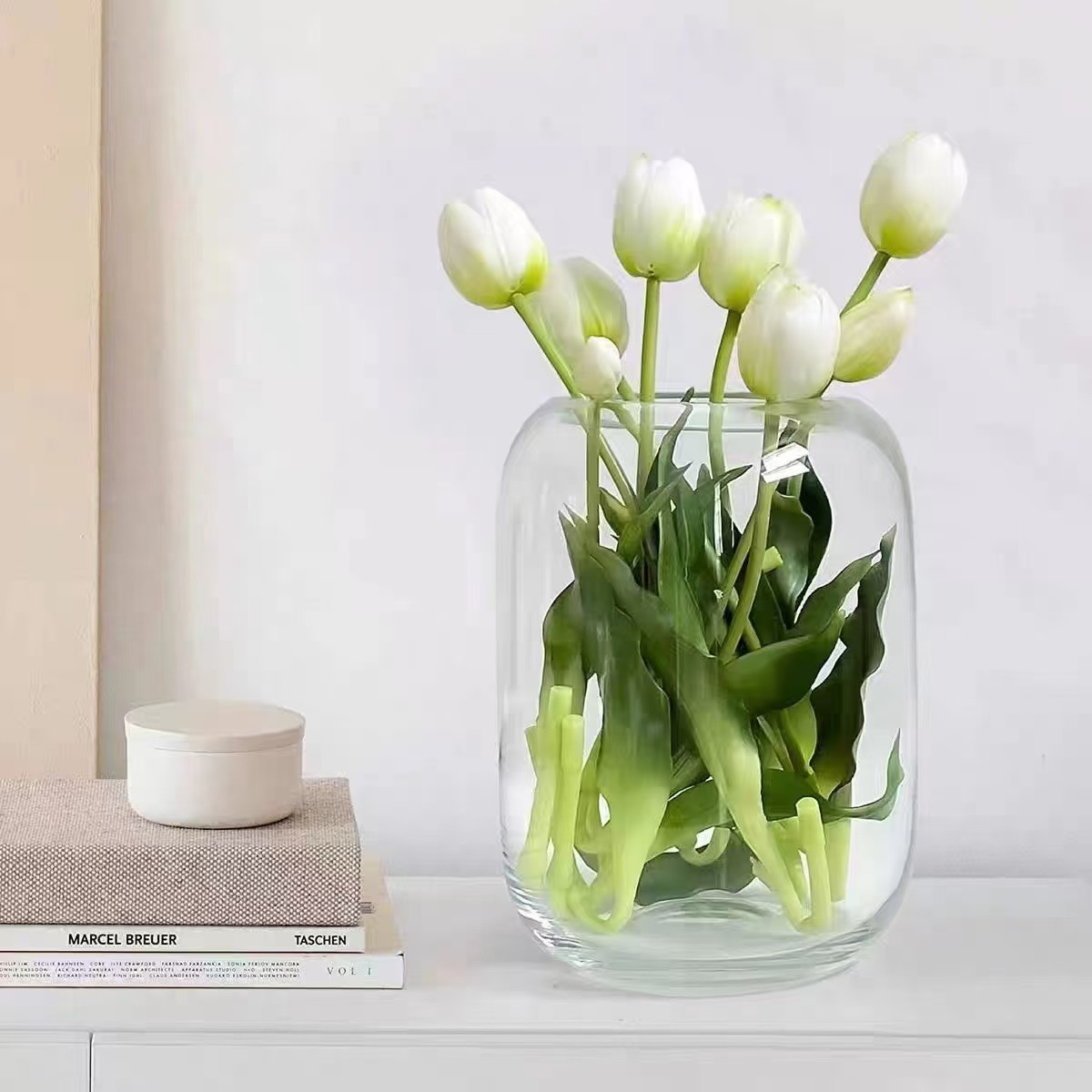 Creative Moss Landscaping Micro-Landscape Glass Fish Tank Green Plants Flower Vase Bonsai Potted Plants Home Entrance Desktop Decoration