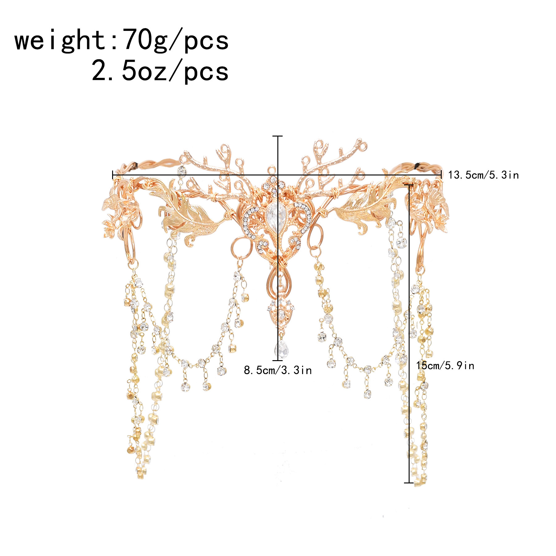 Kashgar Travel Headwear Alien Style Antique Style Tassel Flower Headwear Eyebrow Pendant Hair Ornament Western Region Dancer Portrait