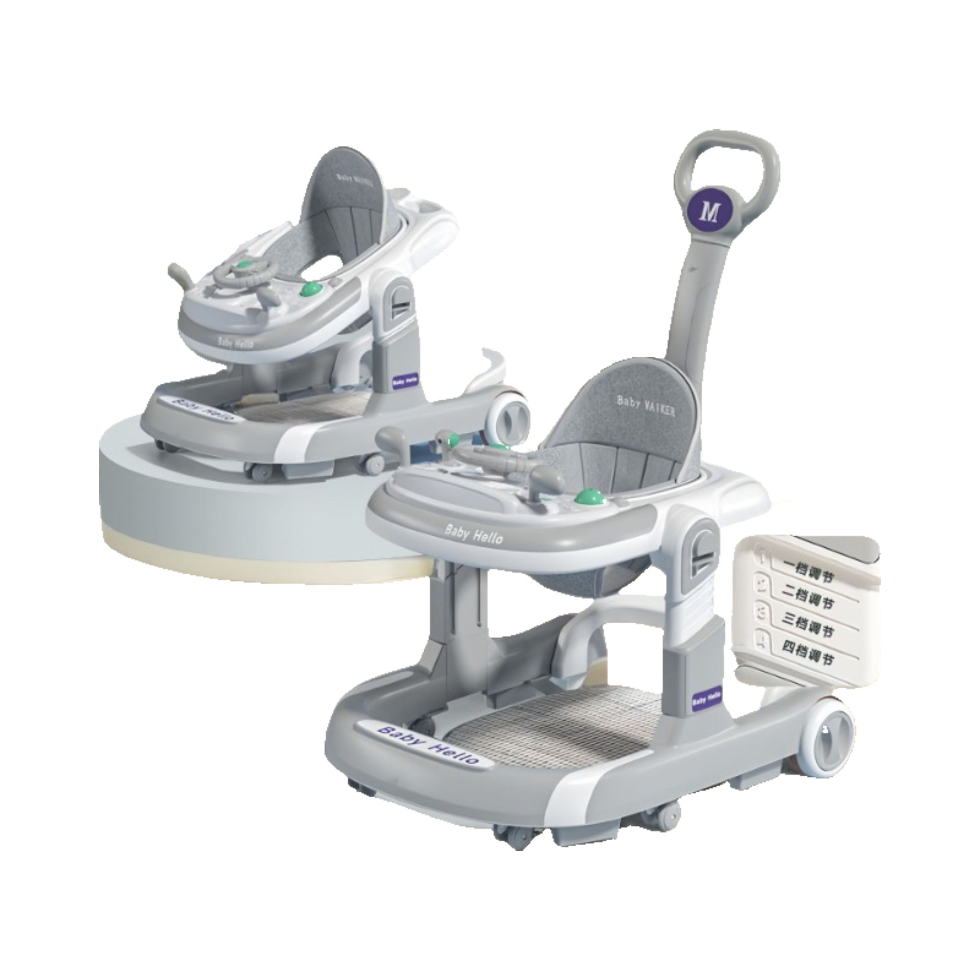 Cross-Border Baby Walker Anti-O-Leg Anti-Rollover Hand Push Stroller Baby Learning to Drive Walker Multi-Function