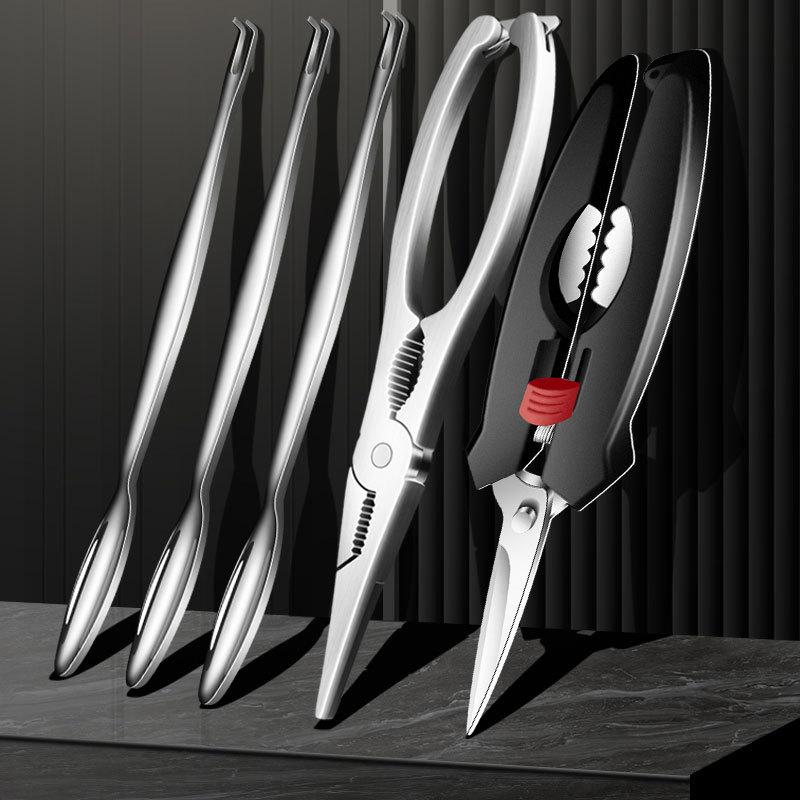 Инструменты для еды крабов, плоскогубцы из нержавеющей стали 304, утолщенная игла для крабов, многофункциональные ножницы для крабов, набор из восьми предметов для ресторана
