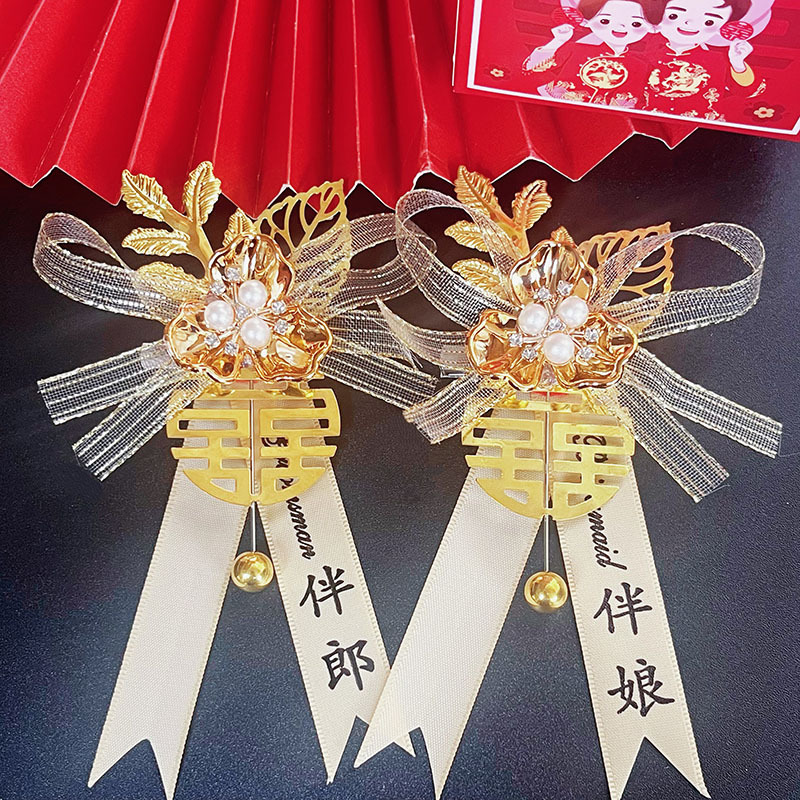 Hotel wedding corsage hand flower bride groom wedding flower happy word full set father mother corsage full set wholesale