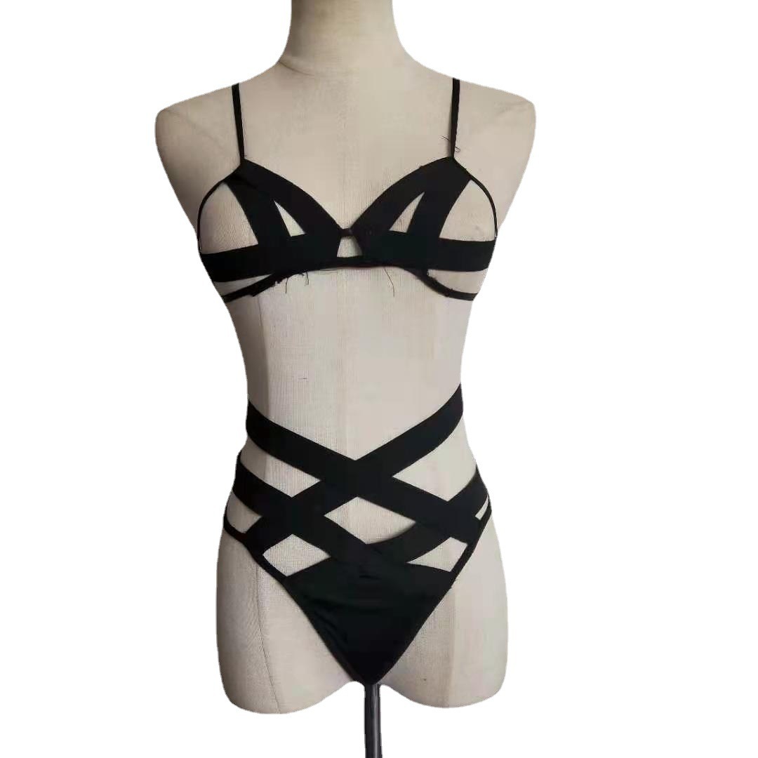 Cross-Border Processing of Sexy Lingerie 9956 Lao Kong Three-Point Strap Bra and Panties Sexy Lingerie Set
