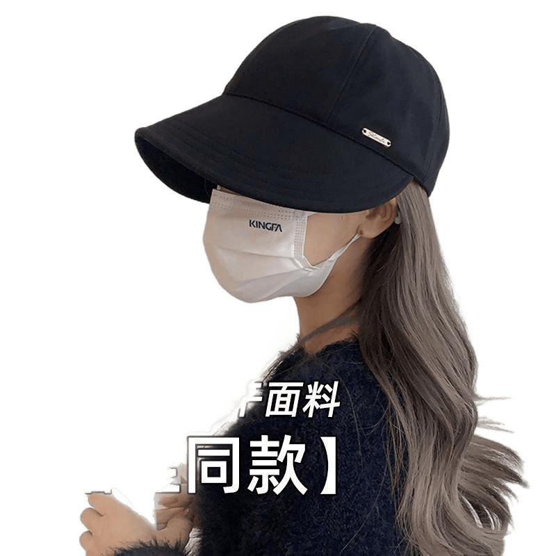 Zhao Lusi's Same Style Fisherman Hat for Women 2024 Spring and Summer Sun Protection Uv Protection Sun Hat Plain Black Sun Hat