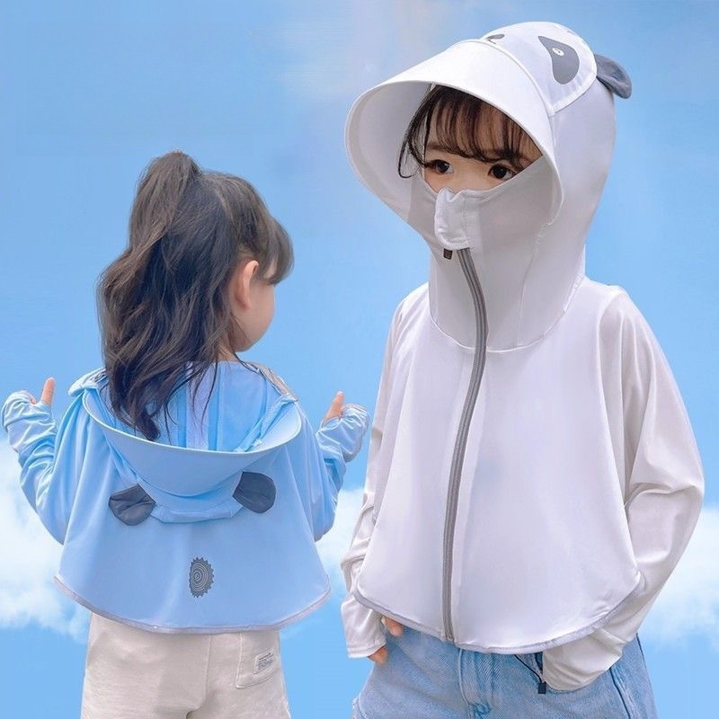 Children's Sun Protection Clothing Summer Thin Ice Silk Sun Protection Clothing for Boys and Girls Anti-Uv Baby Cute Breathable Blouse Jacket