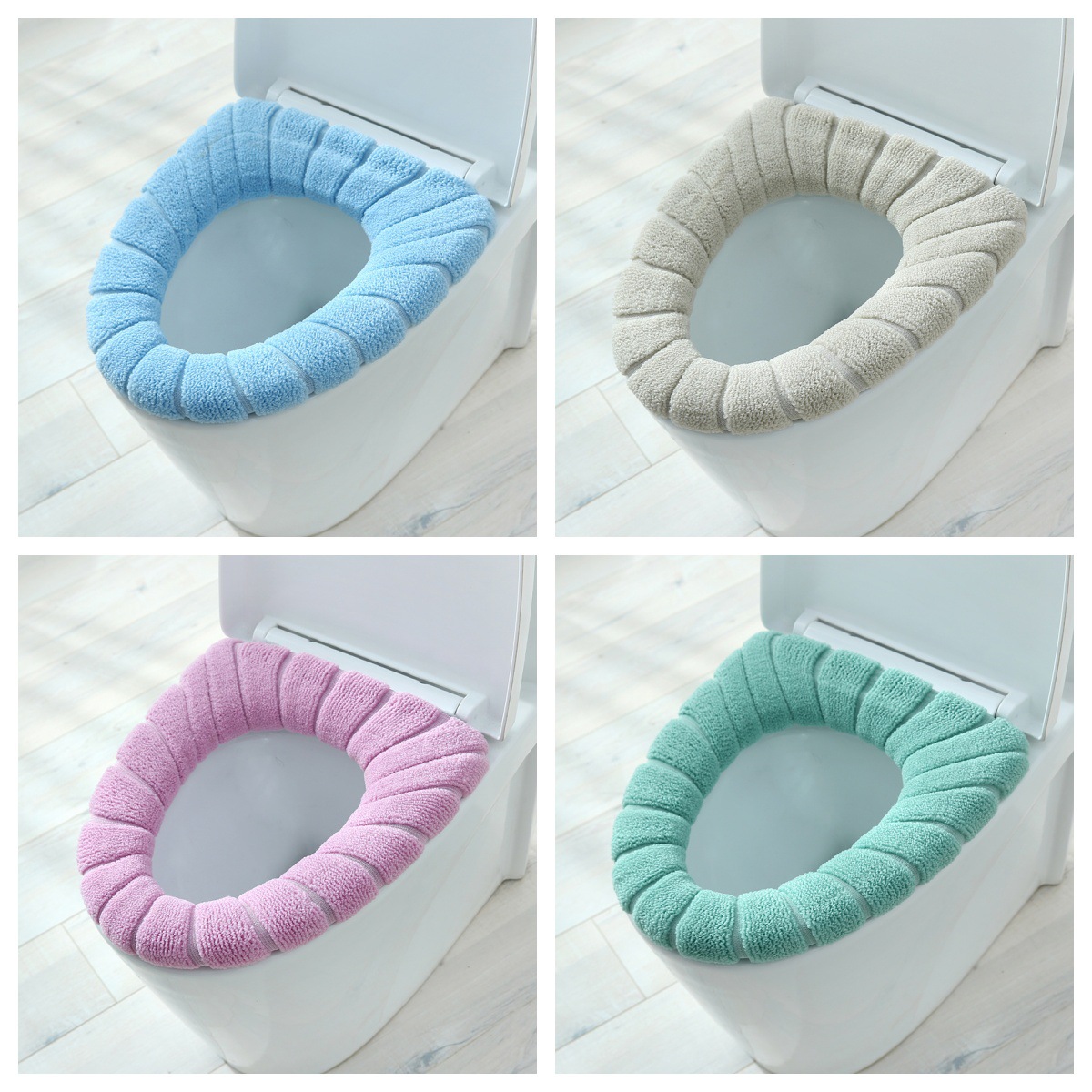 Вязаный коврик для унитаза на все сезоны, индивидуальный OEM с ручкой, моющаяся зимняя накладка в форме O, домашний коврик для унитаза