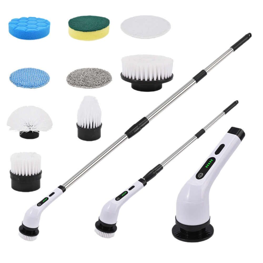 Cross-Border Multifunctional Electric Cleaning Brush Nine-In-One Bathroom Glass Length-Adjustable Dual-Purpose Brush Household Cleaning Artifact