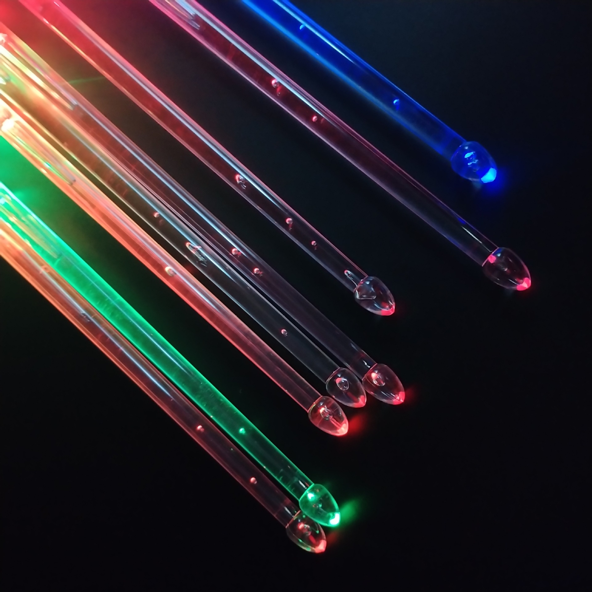 Led Multi-Color Rechargeable Drum Sticks Vibrating Luminous Drum Sticks with Switch USB Charging Multi-Color Change Polymer Resistant to Knocking