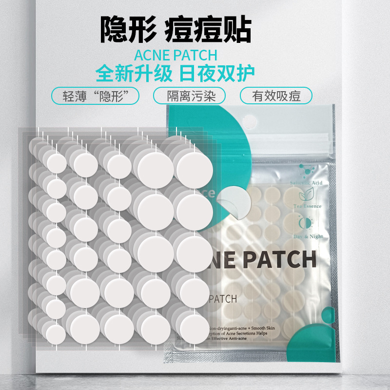 Cross-Border Exclusive Supply of Acne Patches with Tea Tree Essential Oil and Salicylic Acid, Acne Patches for Acne Removal and Concealing, Invisible Wholesale, 36 Hydrocolloid Patches