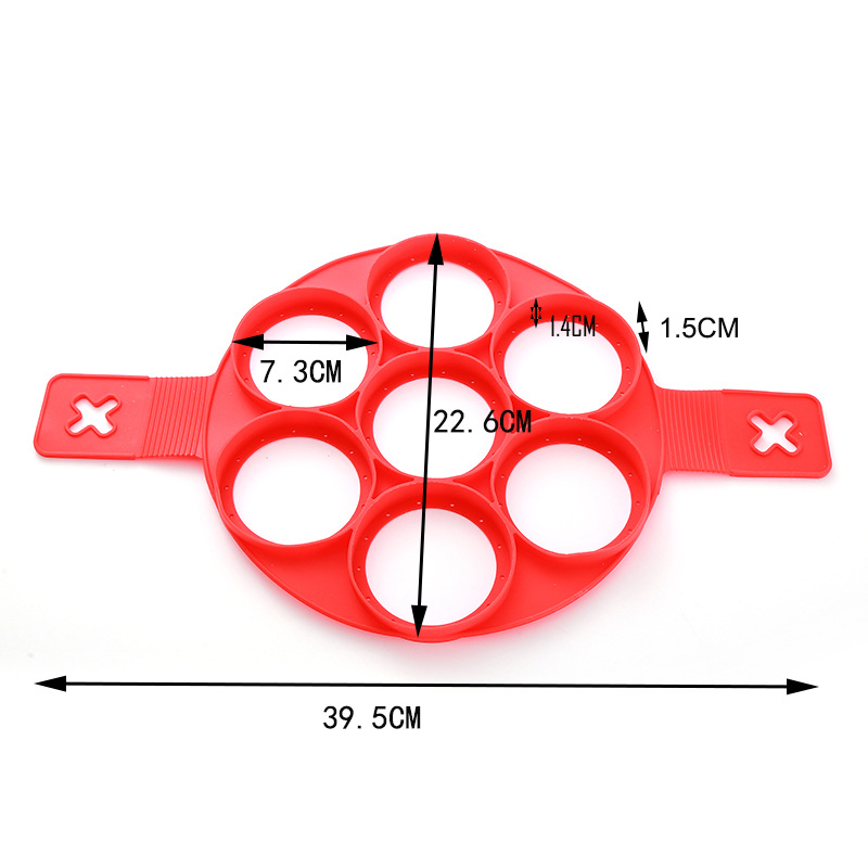 Factory direct silicone omelette seven-hole round egg ring omelette model high temperature porous pancake baking mold