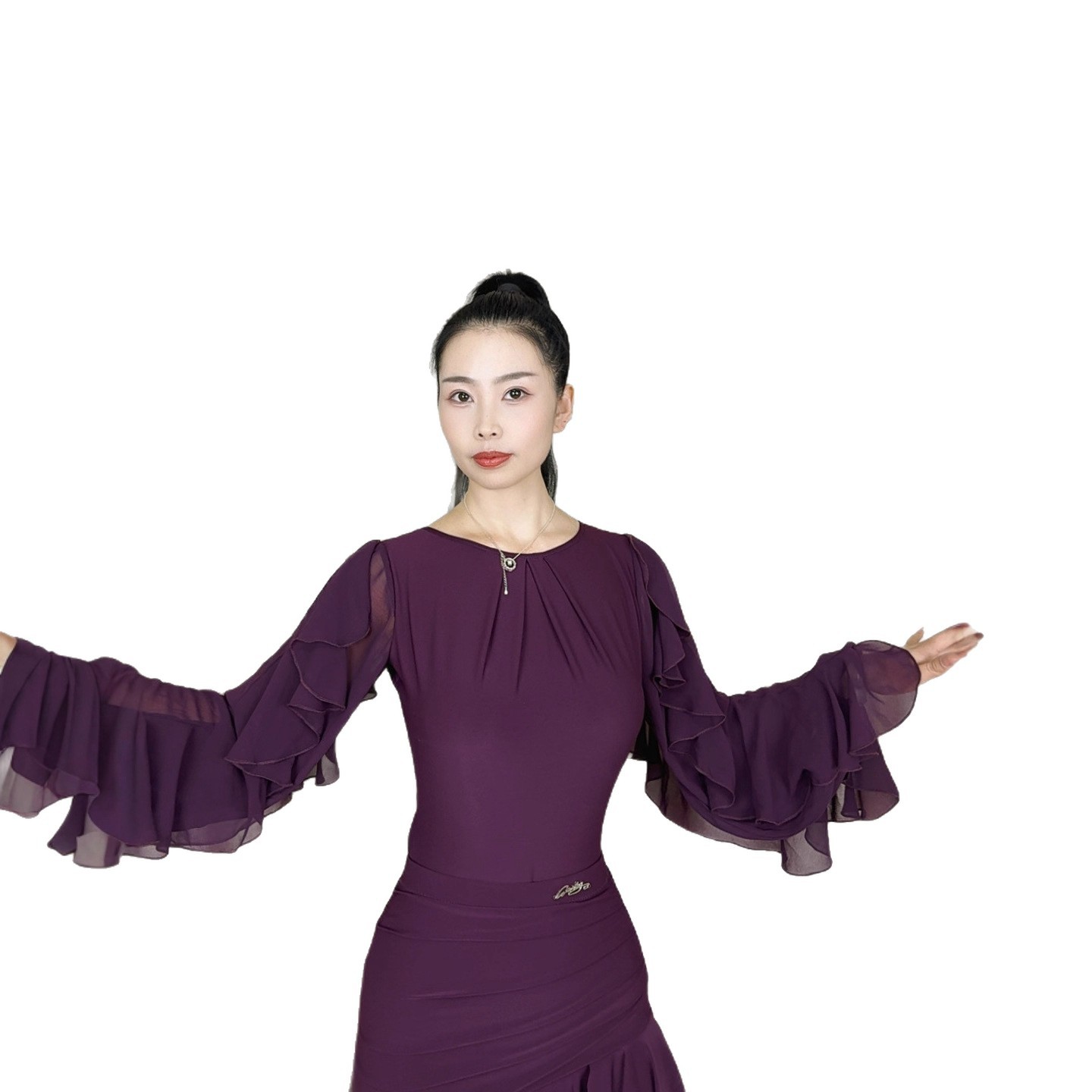 Modern Dance Swing Skirt Long Skirt New Waltz Dance Skirt Ballroom Dance Practice Clothing Skirt Performance Competition Clothing