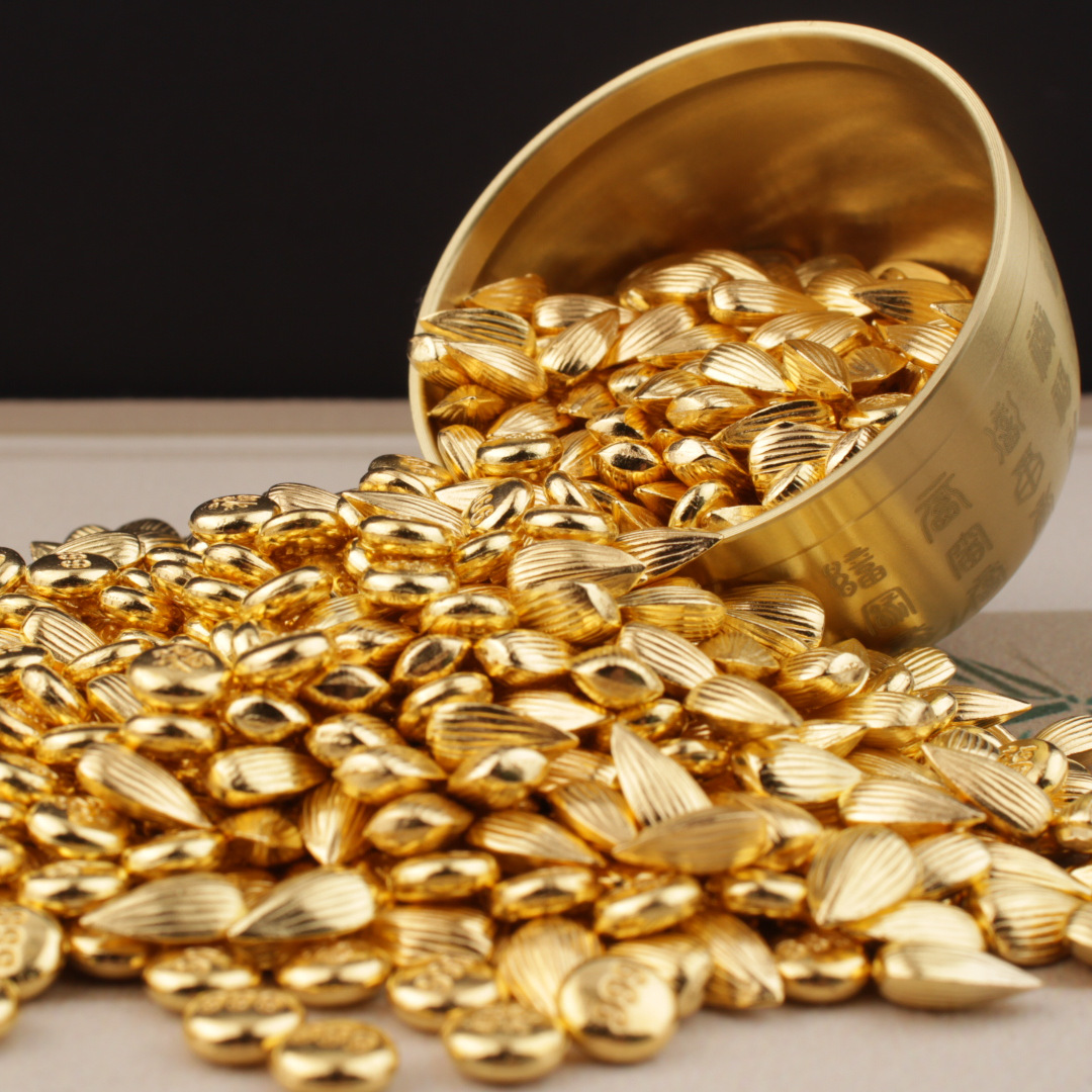 Solid Imitation Mini Alloy Shiny Small Ingot Ornaments Chinese-Style Gift Sand Gold Ingot