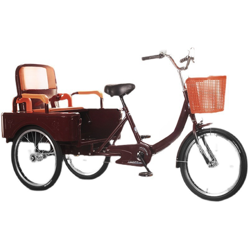 Pedal tricycle for the elderly, transportation for the elderly, transportation for children, old-fashioned force tricycle pedals