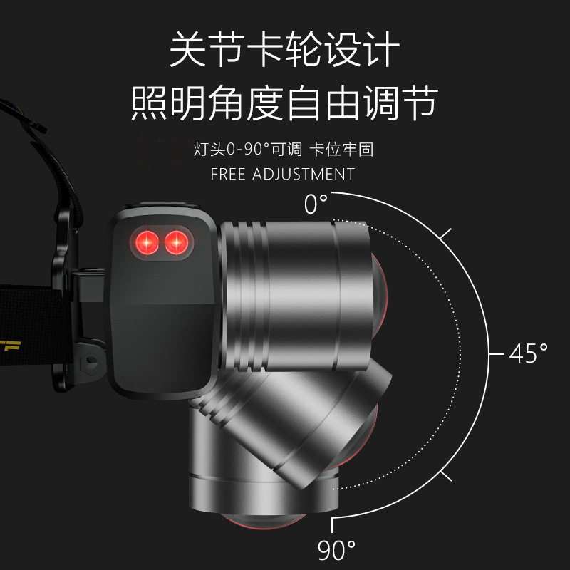 Head-mounted outdoor lighting flashlight super bright cross-border intense white laser long-range intelligent induction focusing intense headlight