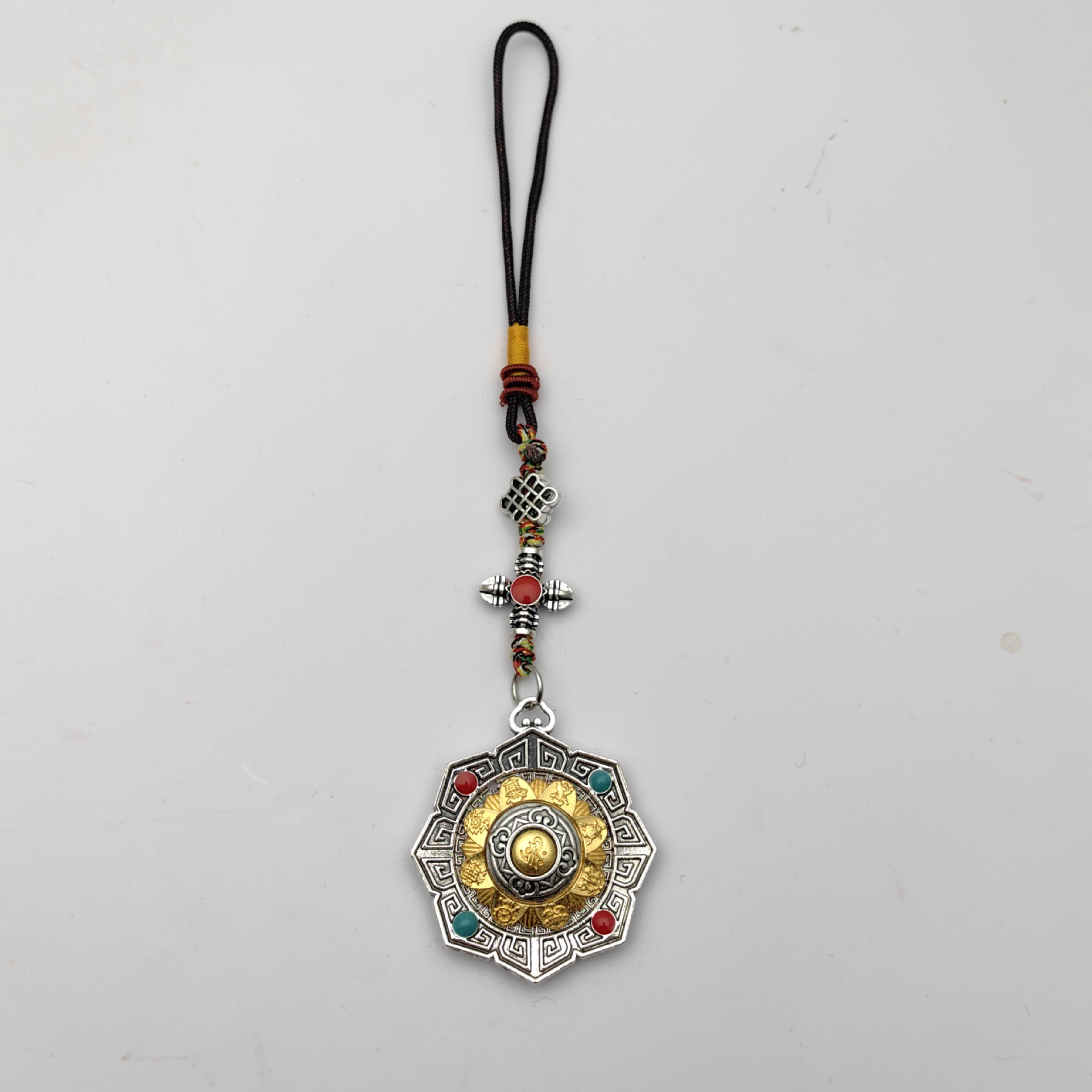 Auspicious Eight Treasures Six-Word Mantra Rotatable Baggage Car Hanging Xizang Ornaments Jiugong Bagua Ten Elements Free Card