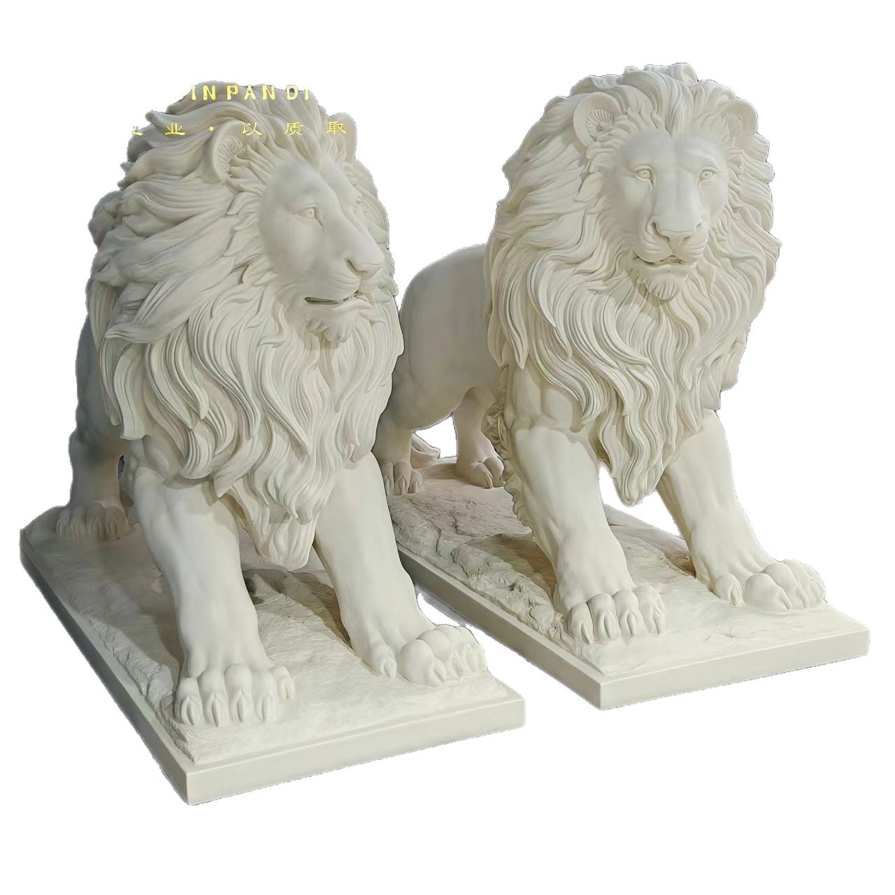 Stone Sculpture Stone Lion White Marble European Style Climbing Lion Walking Lion Squatting Lion Door Company Hotel Pair of Villa Courtyard Ornaments