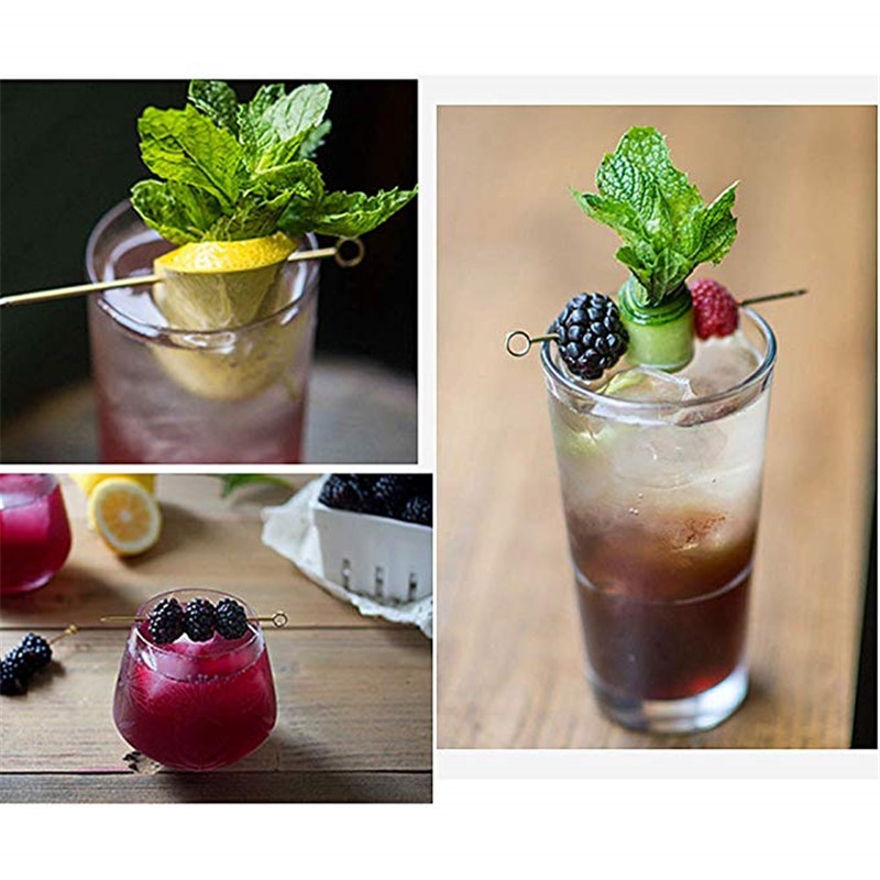 Spot Direct Metal Creative Martini Cocktail Needle Wine Sign Cocktail Decoration Olive Sign Fruit Sign Fruit Fork