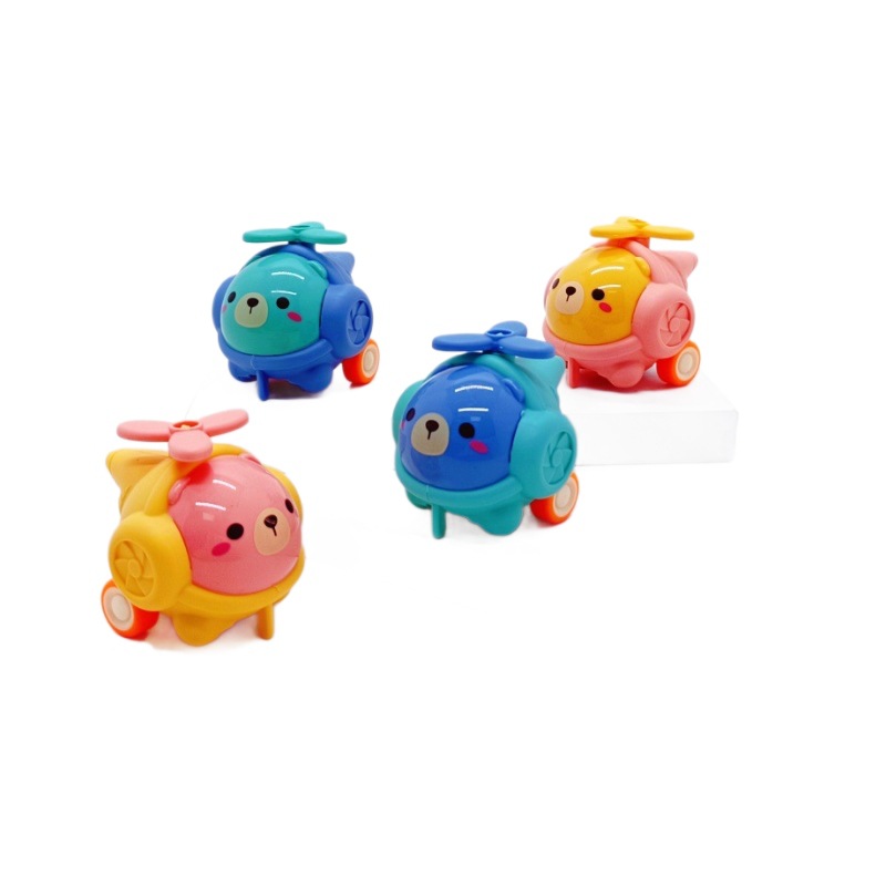 Chenghai Small Toy Factory Pull Back Cute Mini Cartoon Helicopter with Whistle Gashapon Toy Gift Small Toy