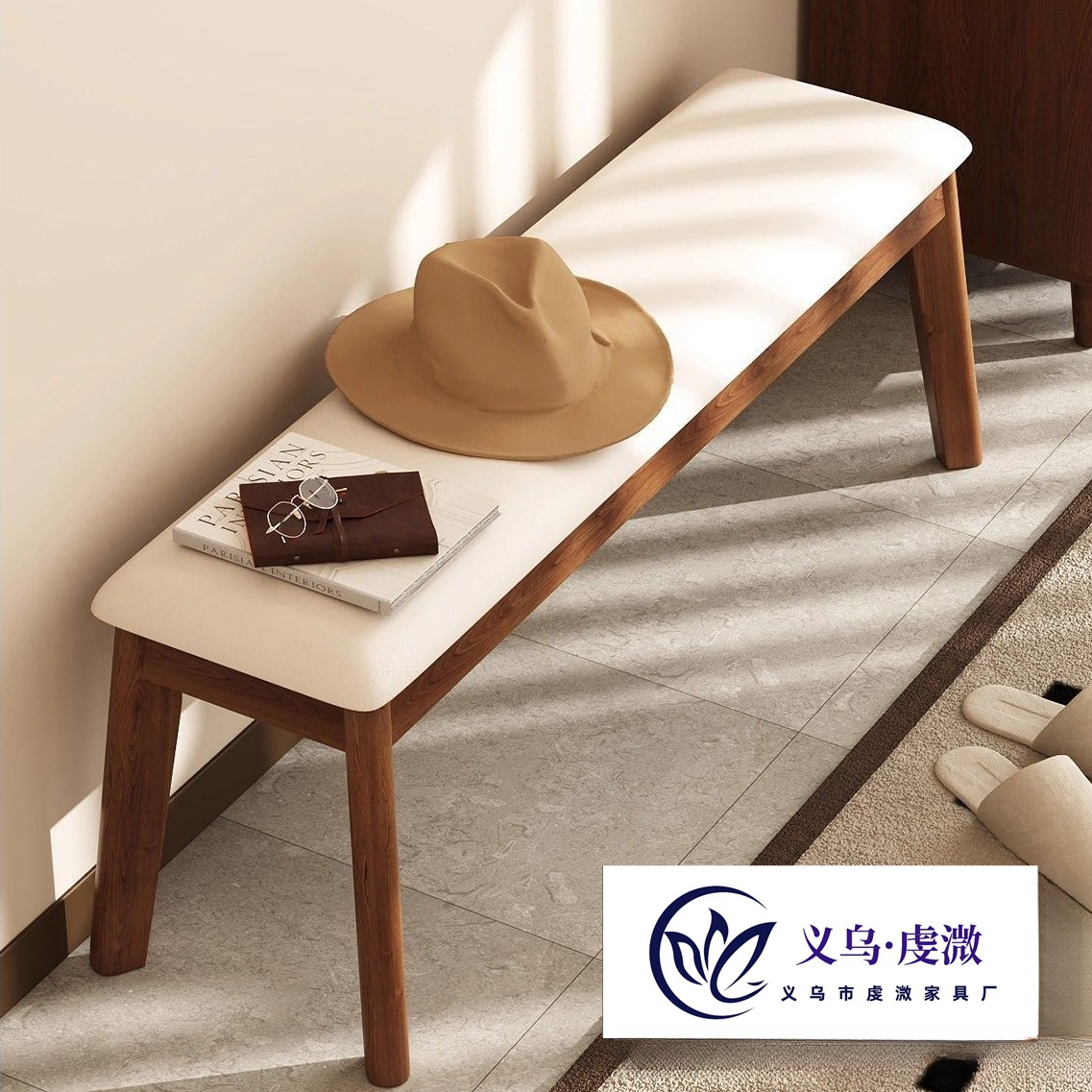 Пуф из массива дерева, скамья, скамья для обеденного стола, мягкий пуф, скамья для смены обуви из массива дерева, простой пуф у кровати, длинная скамья