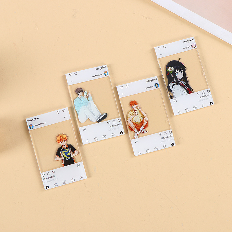 Acrylic through card customization diy small card film cartoon comic exhibition card peripheral secondary through card customization