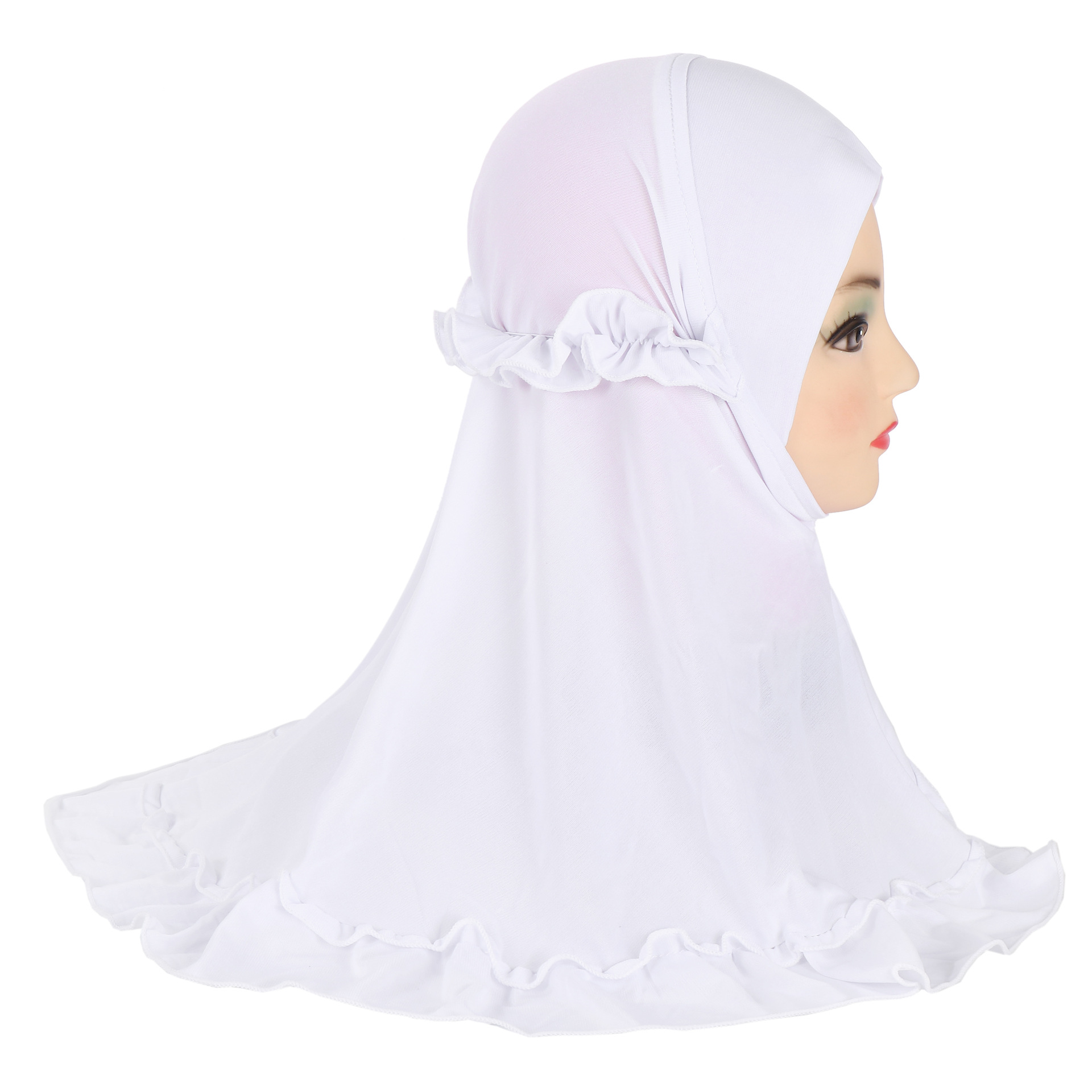 Cross-border Hot Selling Hem Ruffled Lace Little Girl Children's Headscarf Malay Gauze H361