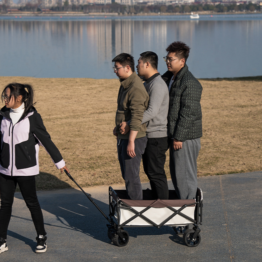 Heavy-Duty Camping Cart, Extra-Large Outdoor Folding Trolley, Portable Picnic Camping Cart, Cross-Border