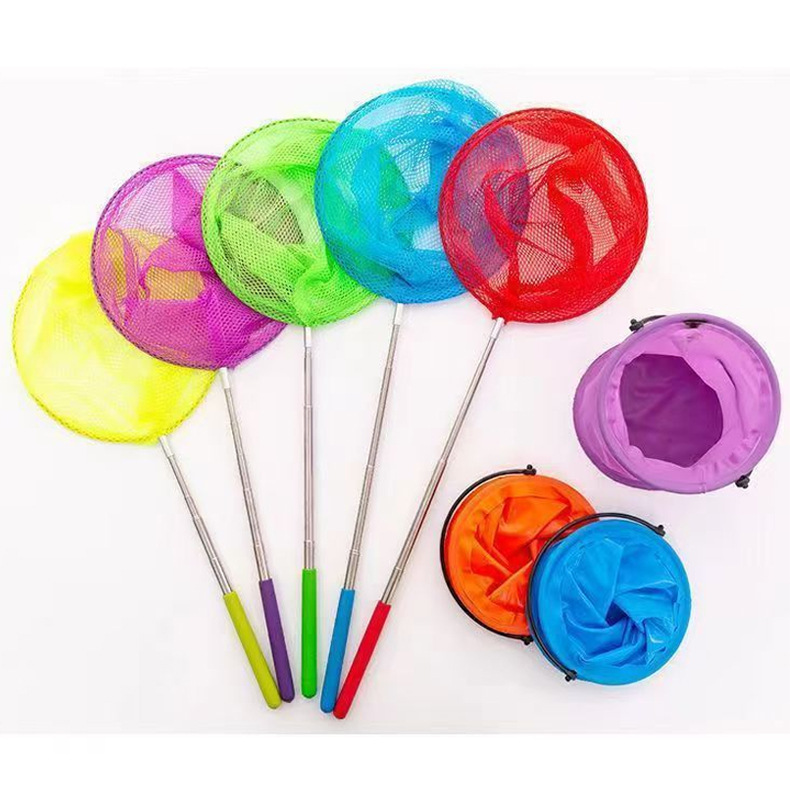 Net Bag Children's Fishing Net Retractable Dragonfly Fishing Bag Color Butterfly Fishing Net Fishing Butterfly Net Outdoor Toys