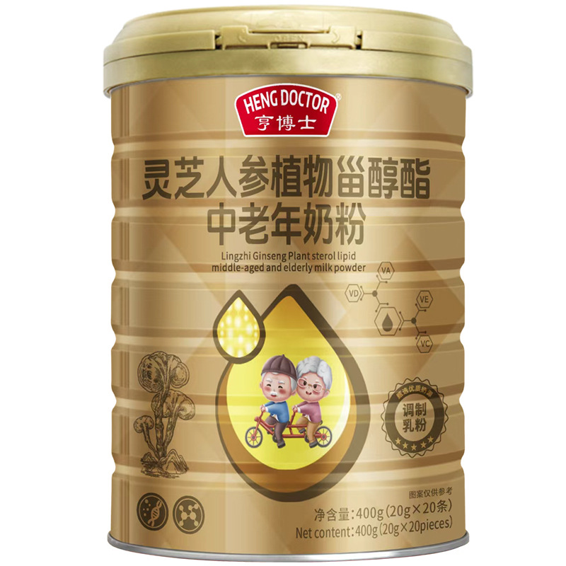 Dr. Heng Ganoderma Lucidum and Ginseng Plant Dexterol Fat Middle-Aged and Elderly Milk Powder Strips Manufacturer Milk Powder Oem Processing