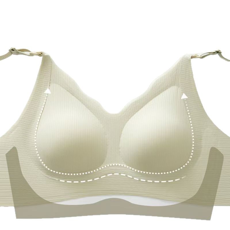 Cross-border new pregnant women lactation underwear semi-fixed cup machine washable anti-galactorrhea non-side leakage lactation bra wholesale