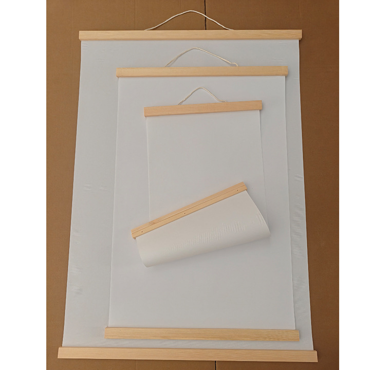 Cross-Border Solid Wood DIY Hanging Scroll Painting Hanging Painting Clip Oil Canvas Blank Cloth Poster Decorative Painting Non-Curling Hanging Scroll Dropshipping