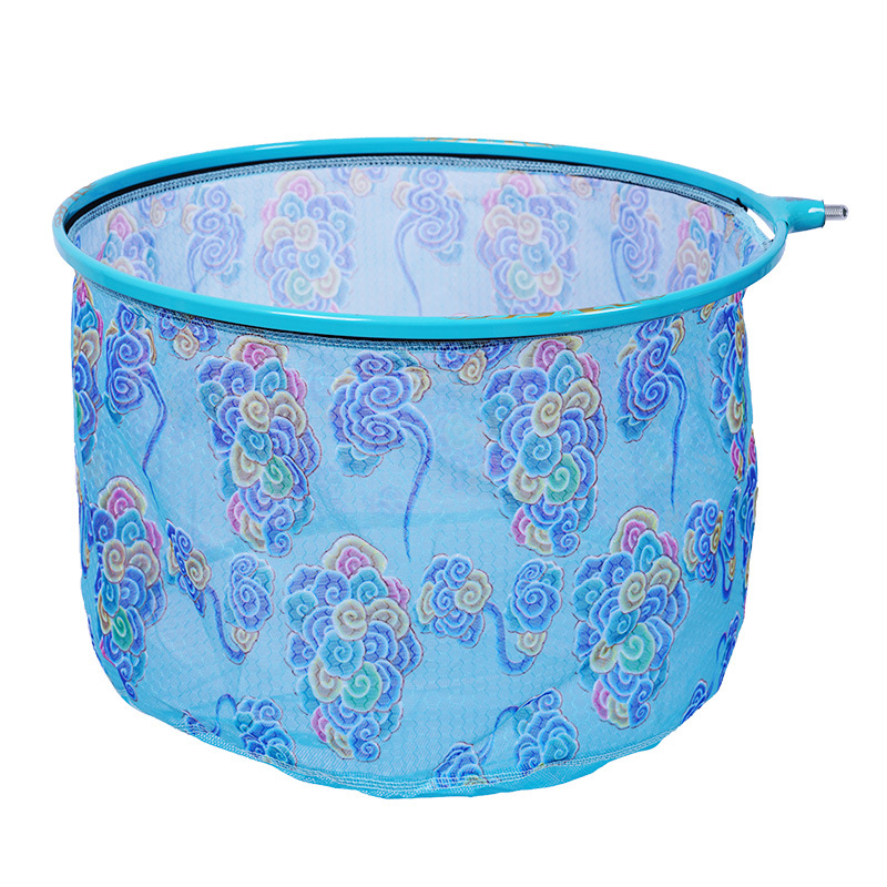 Aluminum Alloy Net Head with Interchangeable Mesh Sizes, Black Pit Competition Net, Blue Black Imitation Carbon Net Head