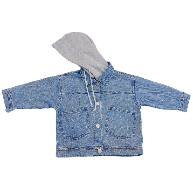 Girls' Denim Topss 2021 Spring New Fashionable Korean Style Children's Baby Girls Casual Tops Spring and Autumn Topss